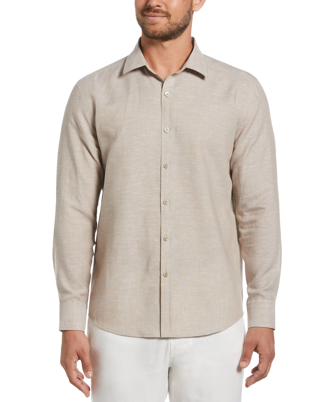 Travelselect™ Linen-Blend Long Sleeve Shirt (Dune)