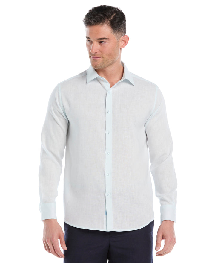 Linen Blend Travel Shirt (Ice Melt)