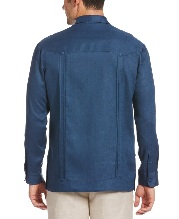 Big & Tall Linen Classic Guayabera Shirt - Long Sleeve-Guayaberas-Cubavera