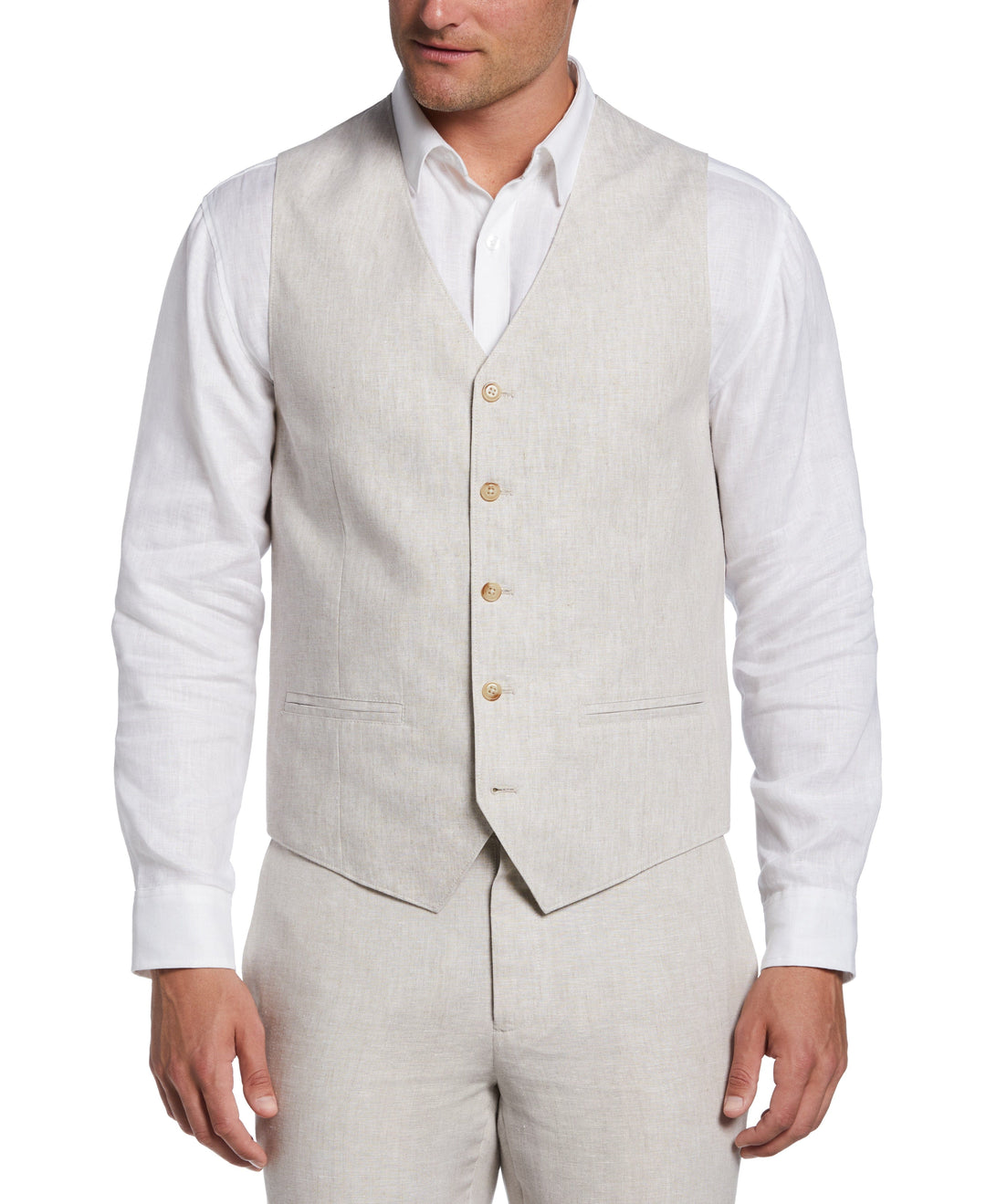 Delave Linen Vest (Natural Linen)