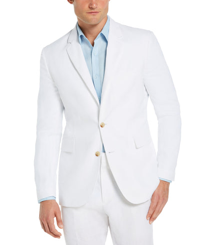 Delave Linen Sport Coat-Suit Jacket-Brilliant White-XXL-Cubavera Collection