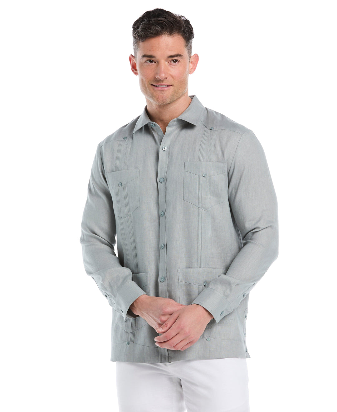 Big & Tall Linen Guayabera Shirt (Abyss) 