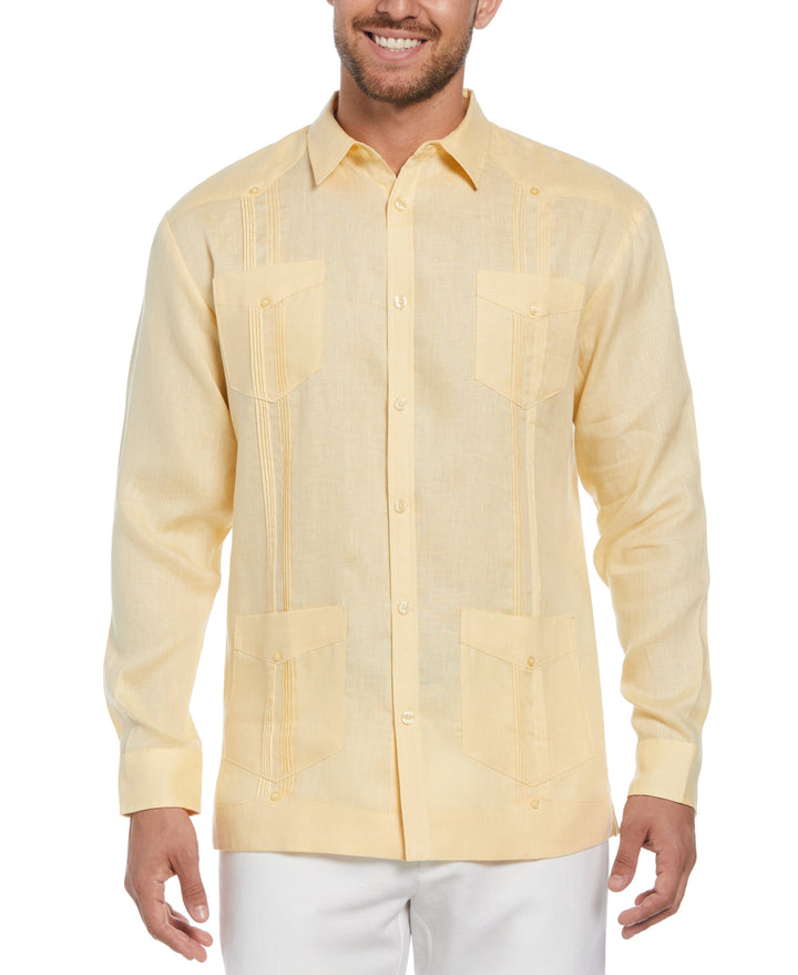 Big & Tall Linen Guayabera Shirt (Banana Crepe) 