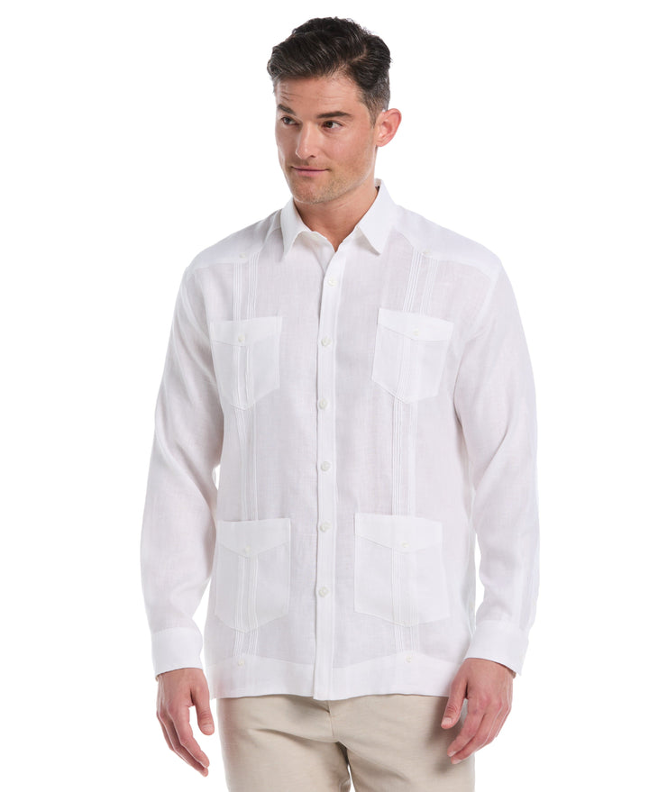 Linen Guayabera Shirt (Bright White) 