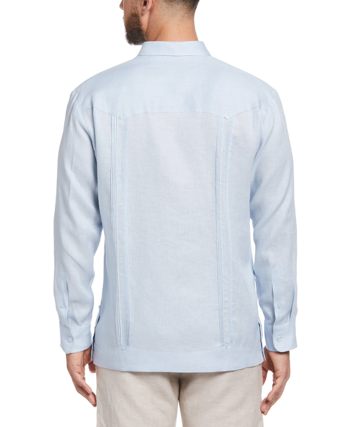 Big & Tall Linen Guayabera Shirt (Cashmere Blue) 