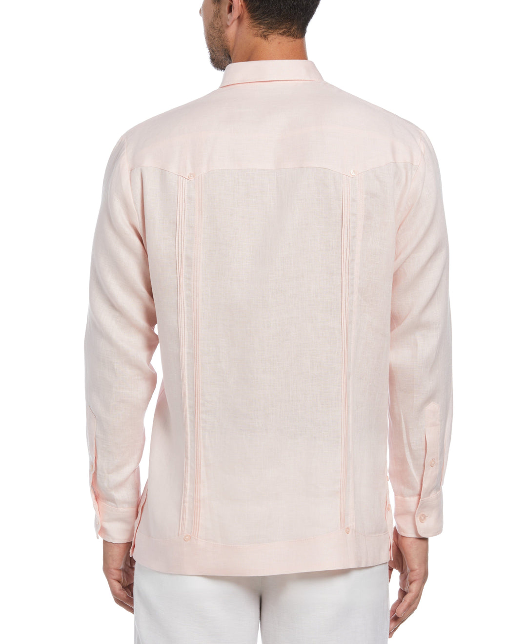 Big & Tall Linen Guayabera Shirt (Pink Dogwood) 