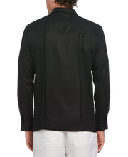 100% Linen Long Sleeve 4 Pocket Guayabera (Jet Black) 