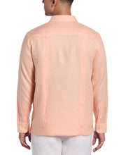 100% Linen Classic Guayabera Shirt - Long Sleeve (Peach Parfait) 