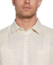 100% Linen Classic Guayabera Shirt - Long Sleeve (Whitecap Gray) 