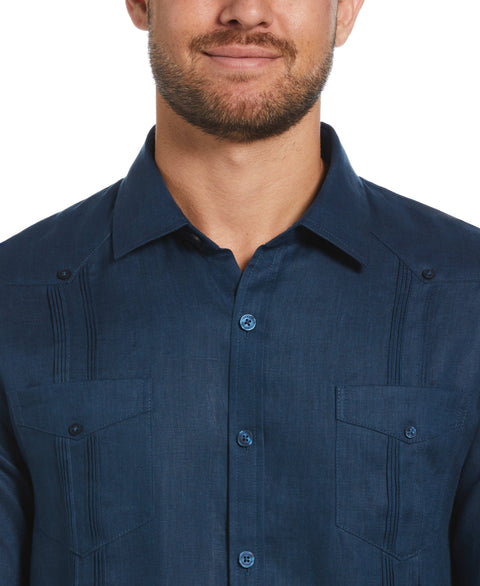 100% Linen Classic Guayabera Shirt - Long Sleeve (Titan) 