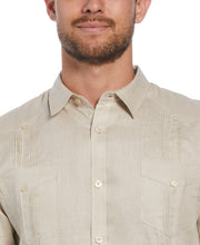 100% Linen Long Sleeve 4 Pocket Guayabera (Natural Linen) 