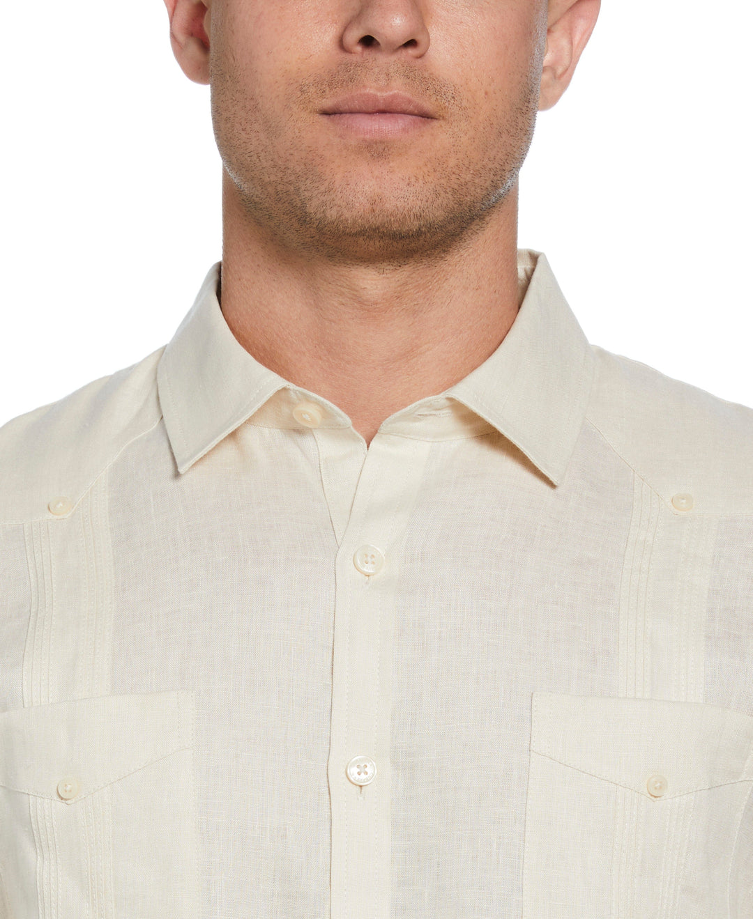 Linen Guayabera Shirt (Whitecap Gray) 