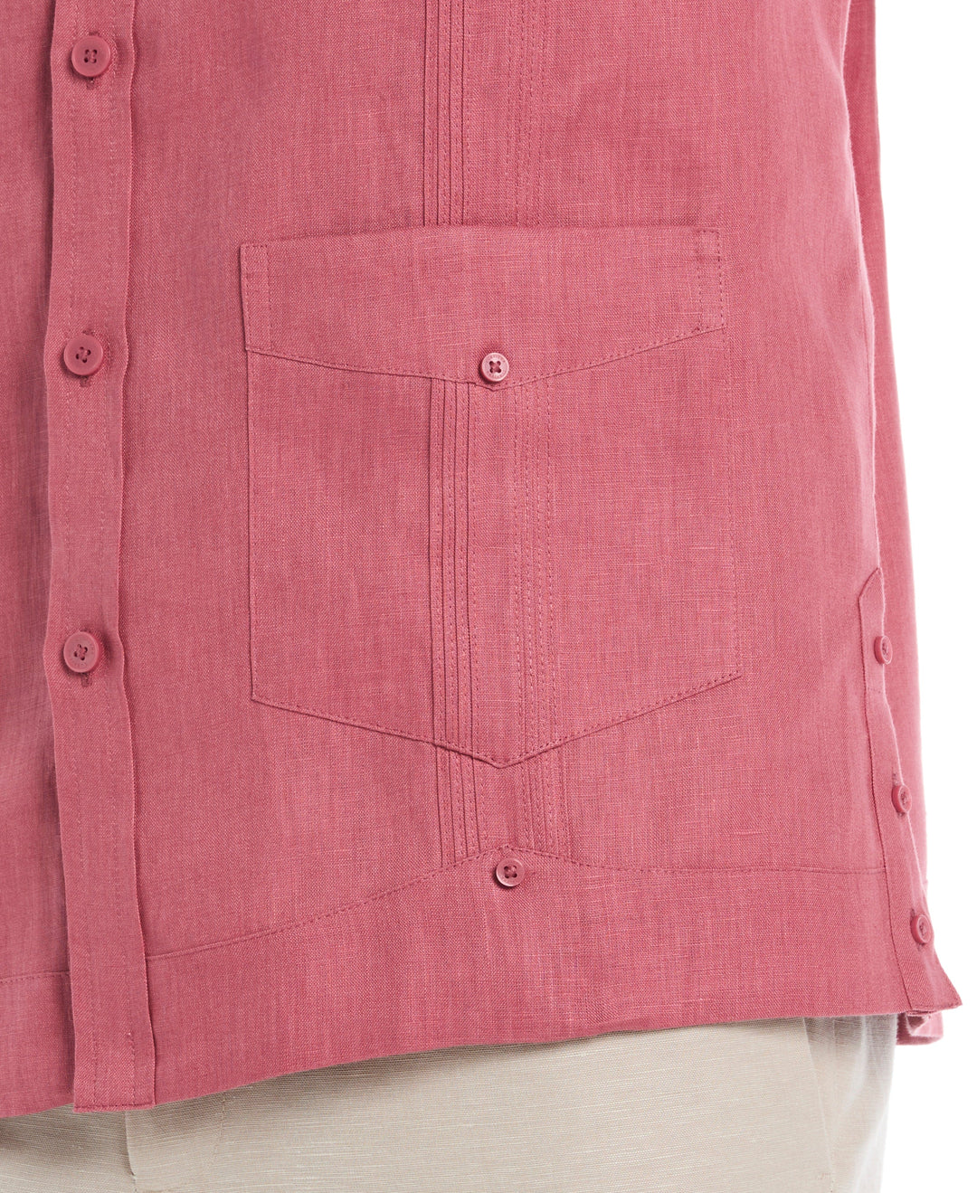 Big & Tall Linen Guayabera Shirt (Mauvewood) 