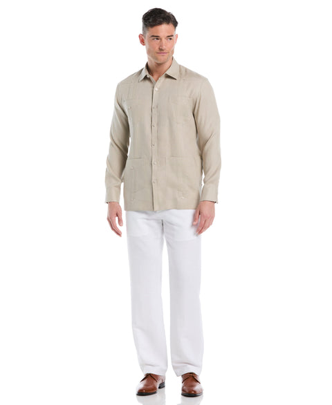 Linen Guayabera Shirt (Island Fossil) 