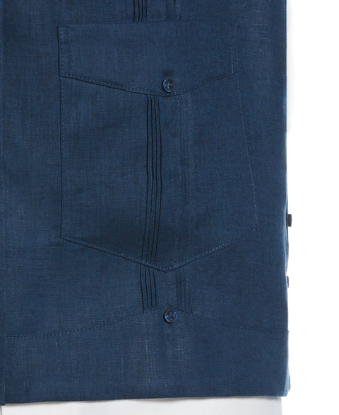100% Linen Classic Guayabera Shirt - Long Sleeve (Titan) 