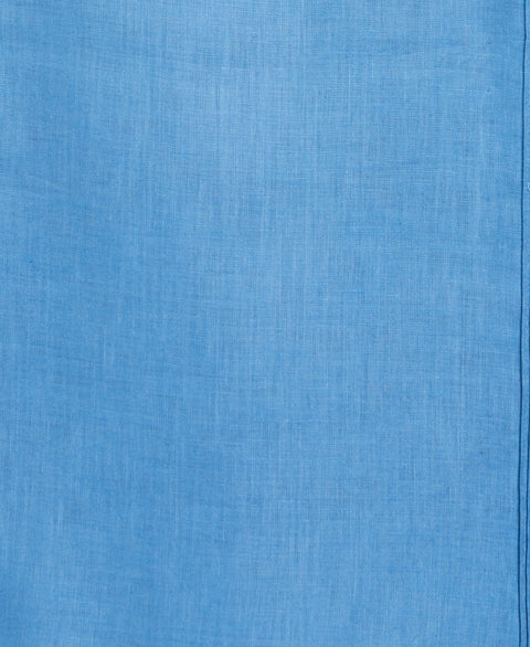 100% Linen Long Sleeve 4 Pocket Guayabera (Parisian Blue) 