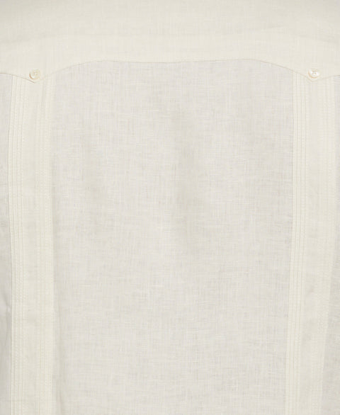 100% Linen Classic Guayabera Shirt - Long Sleeve (Whitecap Gray) 