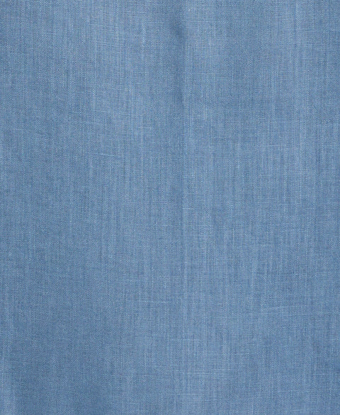 100% Linen Classic Guayabera Shirt - Long Sleeve (Captains Blue) 