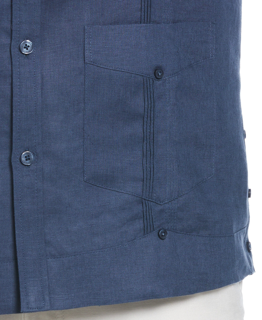 Big & Tall Linen Guayabera Shirt (Ensign Blue) 
