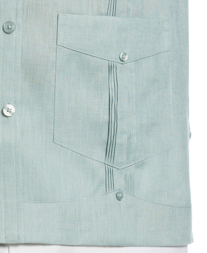 Linen Guayabera Shirt (Blue Surf) 