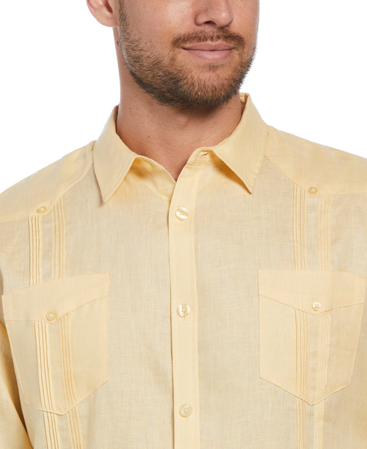Big & Tall Linen Guayabera Shirt (Banana Crepe) 