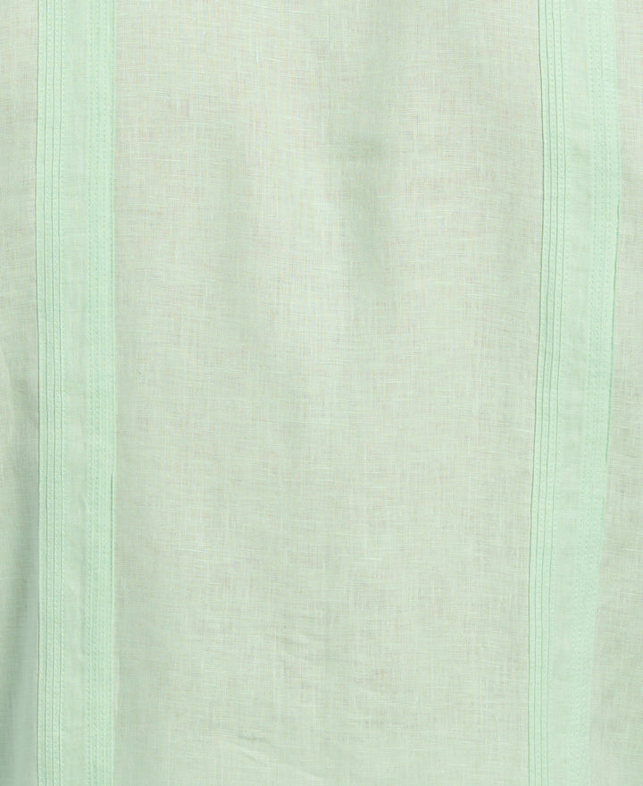 Linen Guayabera Shirt (Pastel Green) 