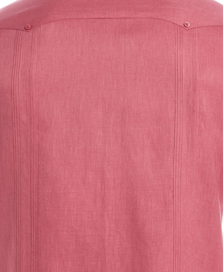 Big & Tall Linen Guayabera Shirt (Mauvewood) 