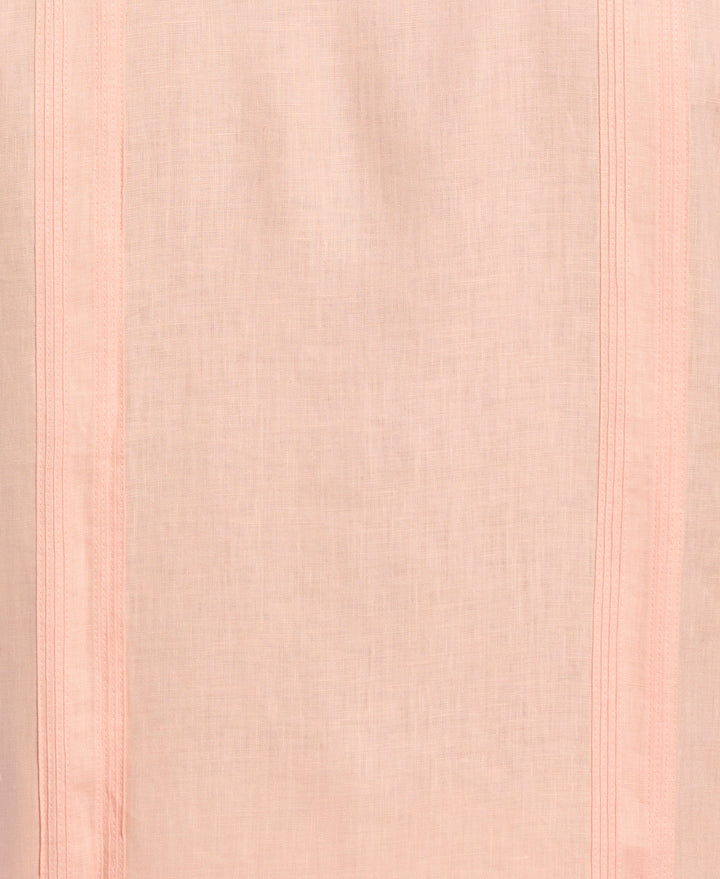 Linen Guayabera Shirt (Peach Parfait) 
