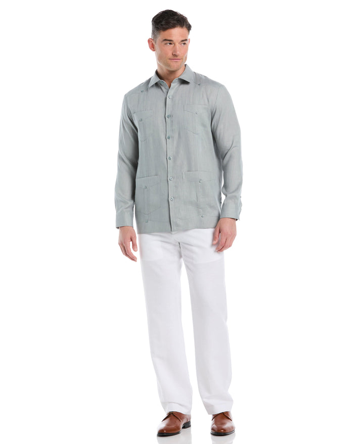 Big & Tall Linen Guayabera Shirt (Abyss) 
