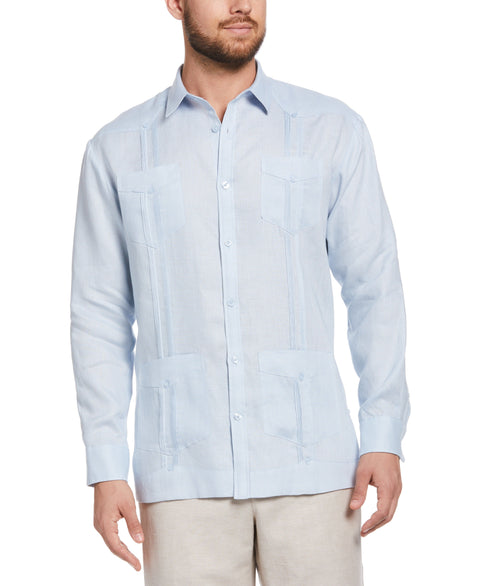 100% Linen Classic Guayabera Shirt - Long Sleeve-Guayaberas-Cubavera