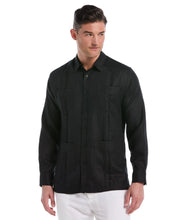 100% Linen Classic Guayabera Shirt - Long Sleeve-Guayaberas-Jet Black-S-Cubavera