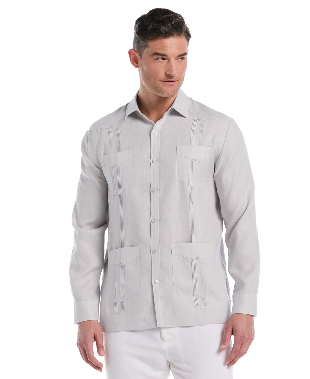 Linen Guayabera Shirt (Micro Chip) 