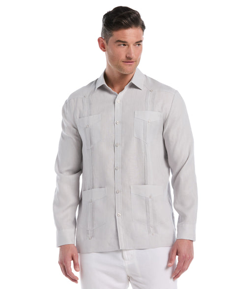 100% Linen Classic Guayabera Shirt - Long Sleeve-Guayaberas-Micro Chip-S-Cubavera