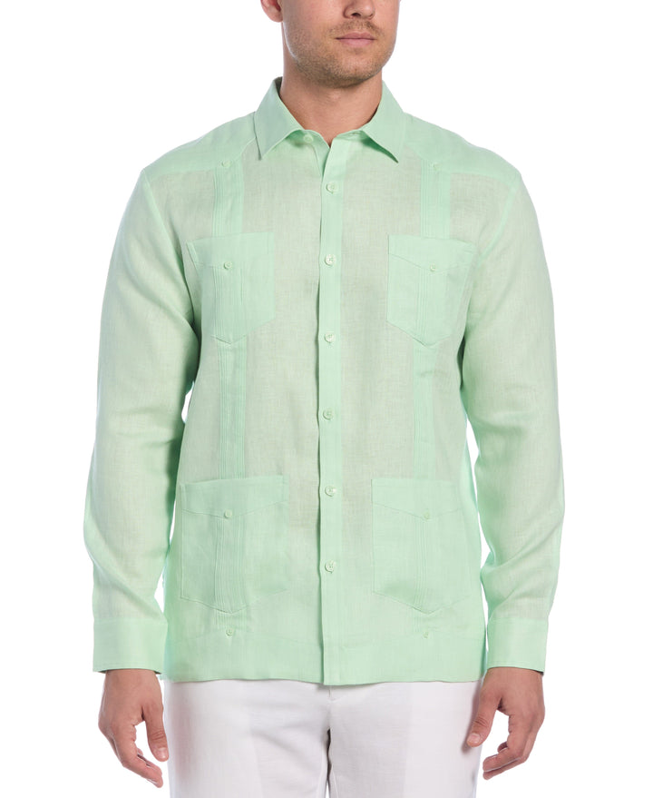 Linen Guayabera Shirt (Pastel Green) 