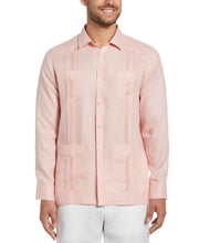 100% Linen Classic Guayabera Shirt - Long Sleeve (Silver Pink) 