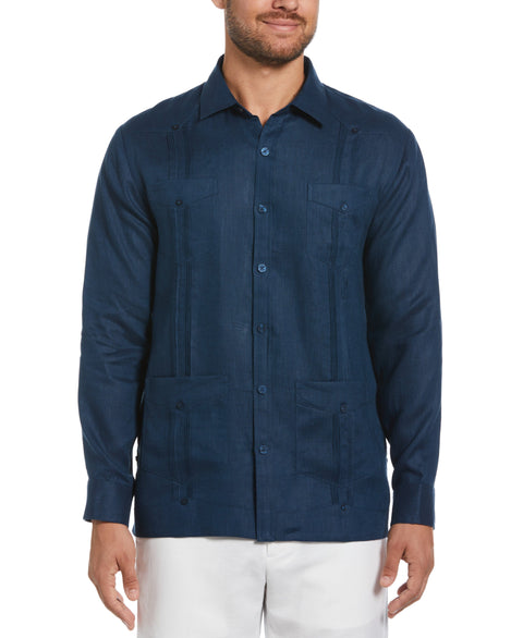 100% Linen Classic Guayabera Shirt - Long Sleeve (Titan) 