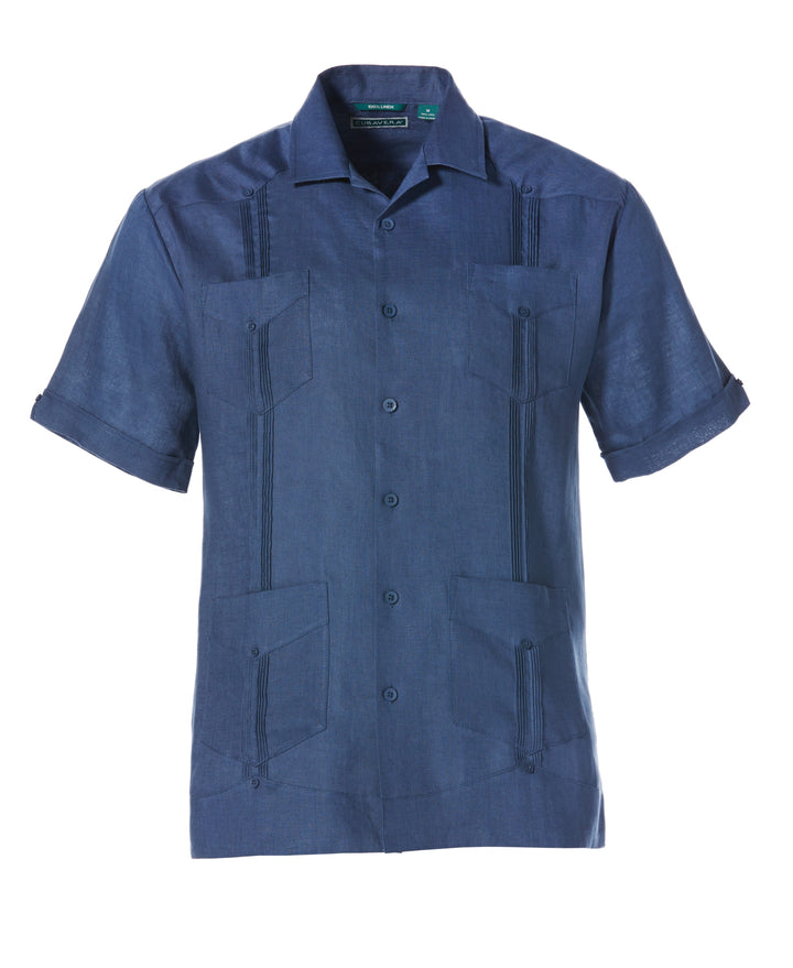 Linen Guayabera Shirt (Ensign Blue) 