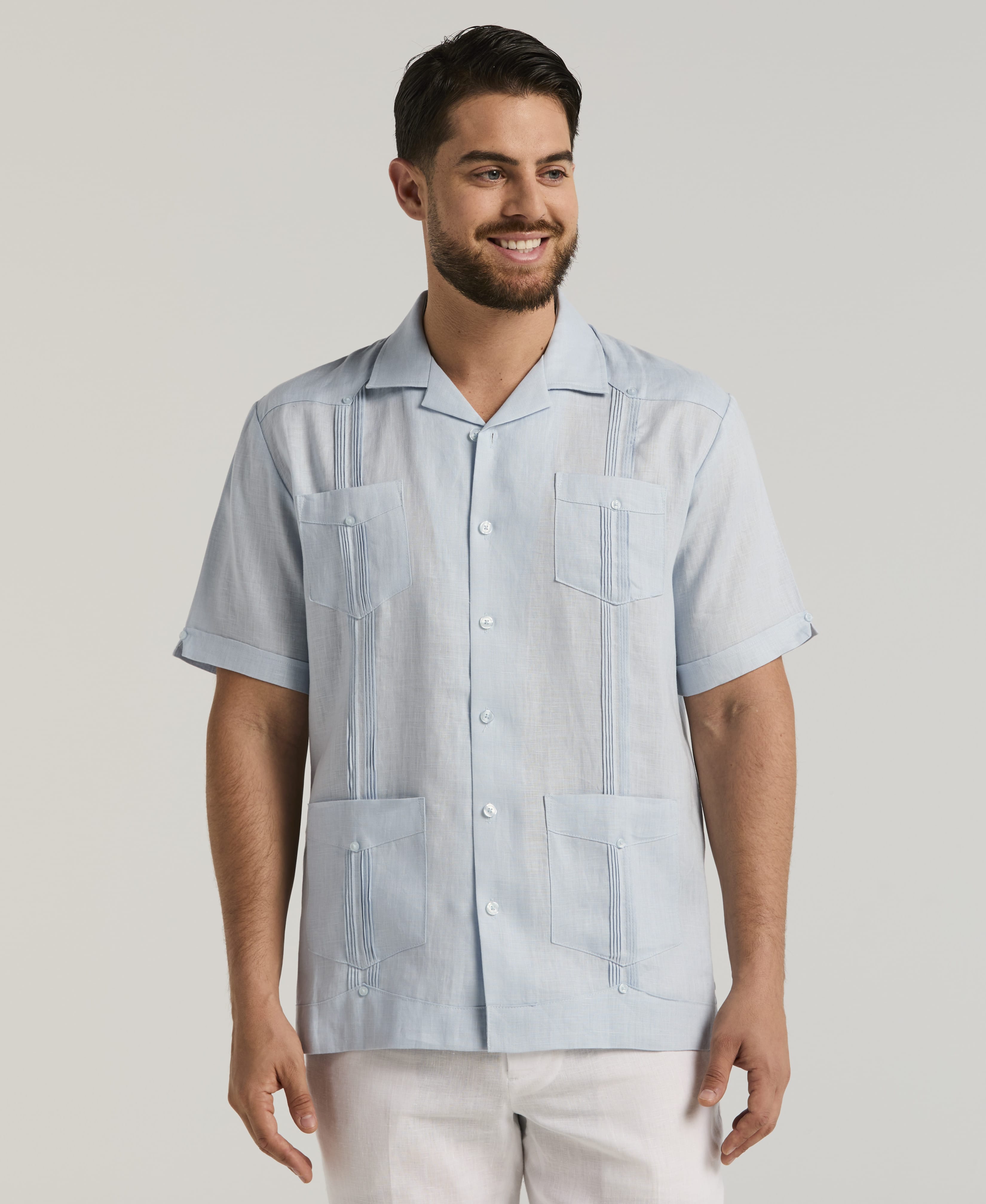 100% Linen Classic Guayabera Shirt - Short Sleeve – Cubavera