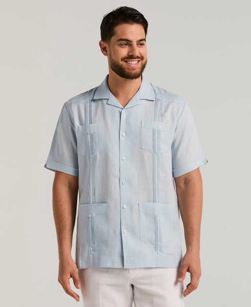 100% Linen Classic Guayabera Shirt - Short Sleeve – Cubavera