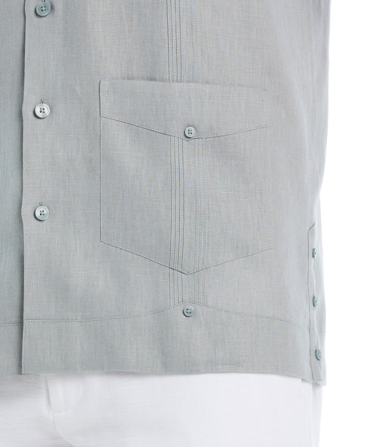 Linen Short Sleeve Guayabera Shirt (Abyss) 