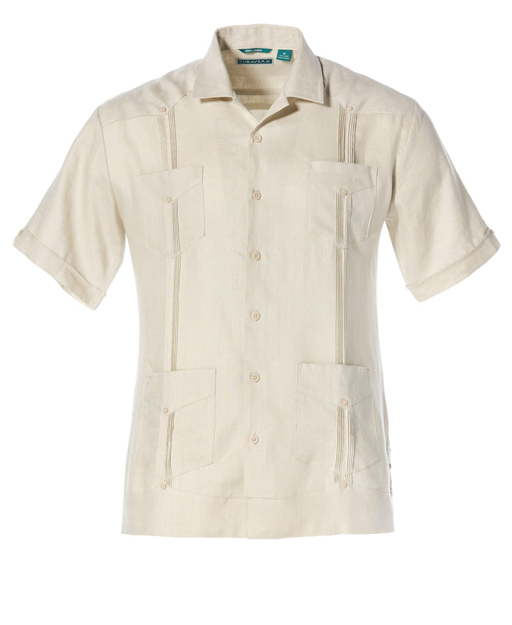 Linen Guayabera Shirt (Natural Linen) 