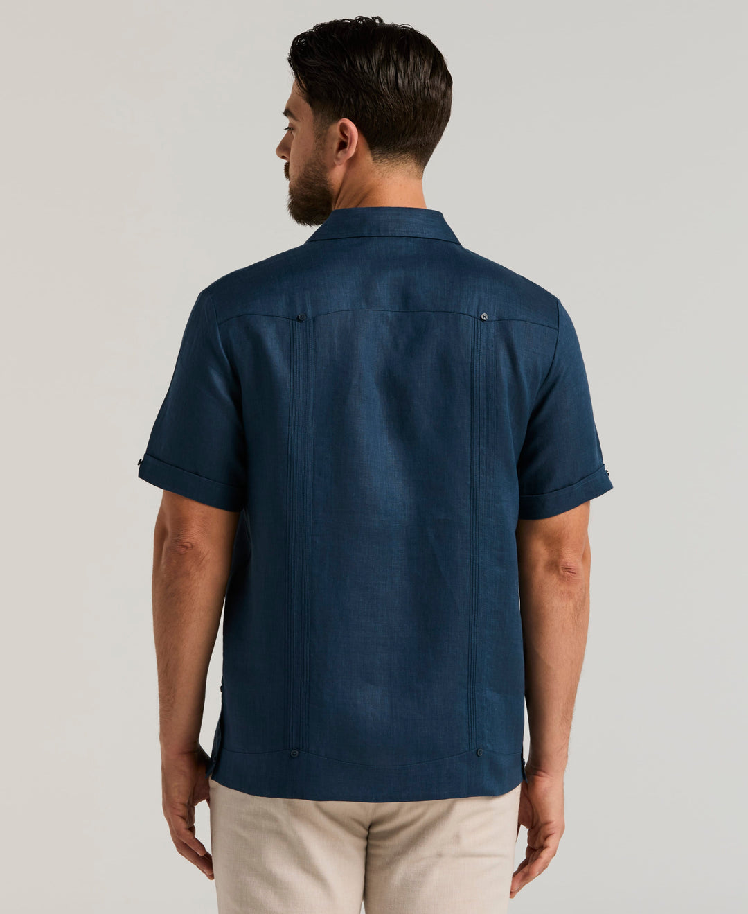 Linen Short Sleeve Guayabera Shirt (Titan) 