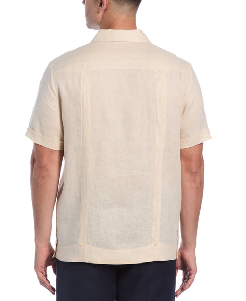 100% Linen Classic Guayabera Shirt - Short Sleeve (Whitecap Gray) 
