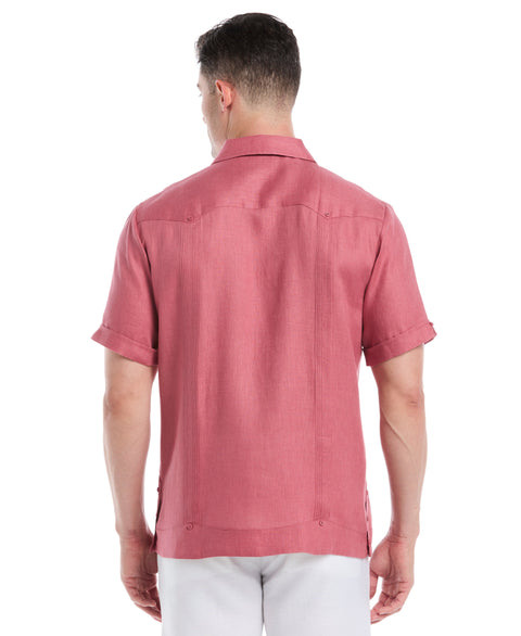 Linen Short Sleeve Guayabera Shirt (Mauvewood) 