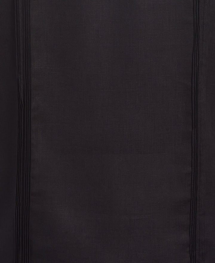 Linen Short Sleeve Guayabera Shirt (Jet Black) 