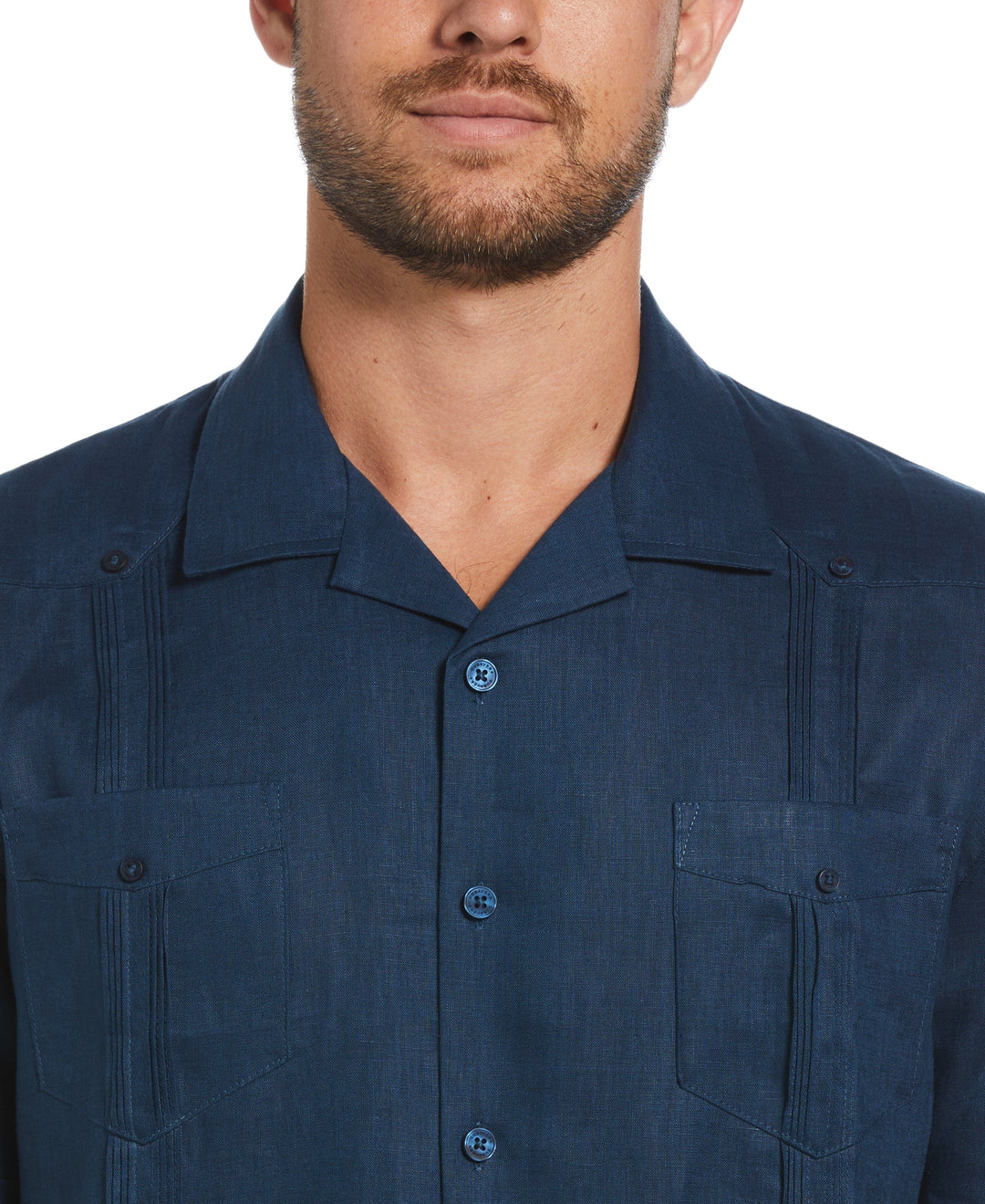 Linen Short Sleeve Guayabera Shirt (Titan) 