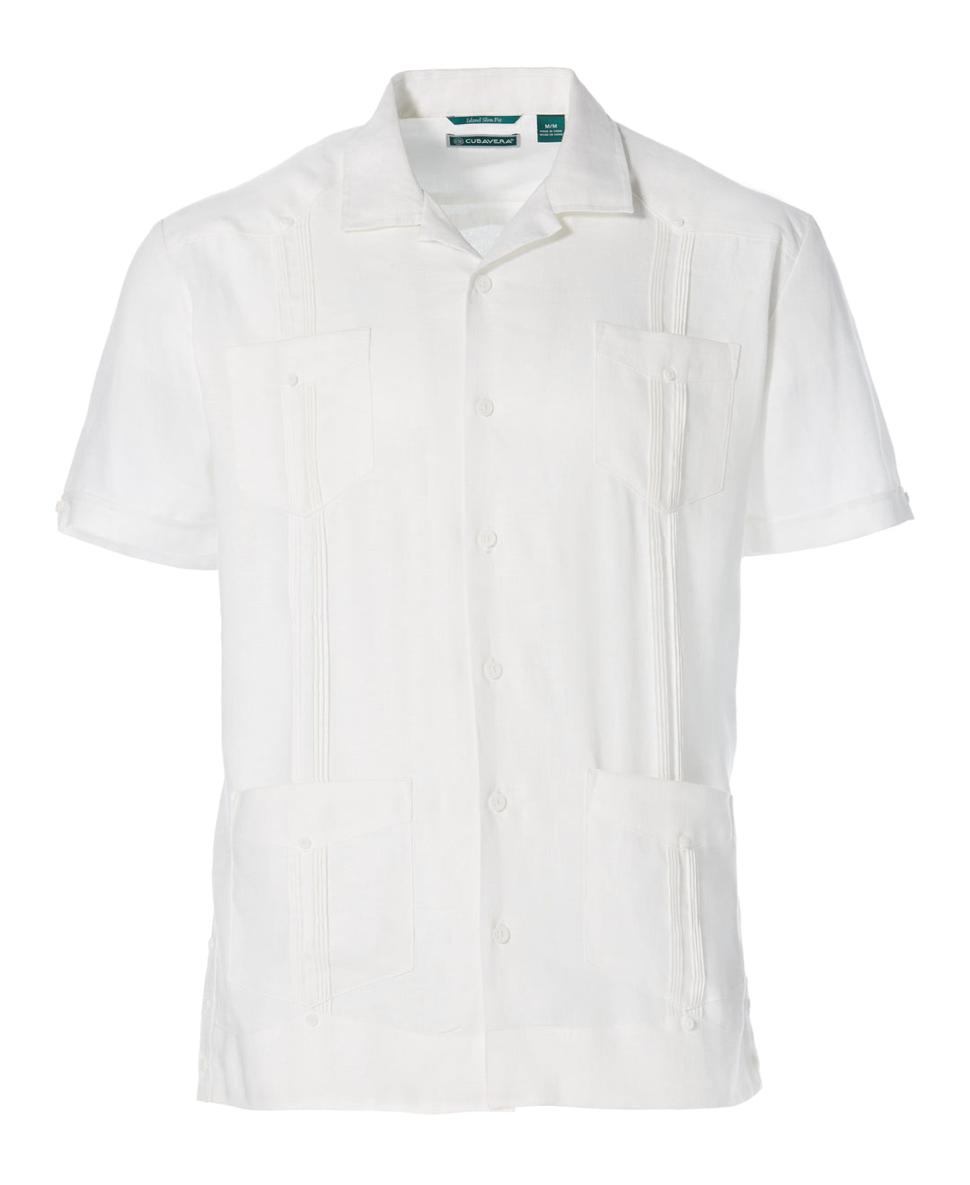 Linen Guayabera Shirt (Bright White) 