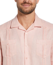 100% Linen Classic Guayabera Shirt - Short Sleeve (Silver Pink) 