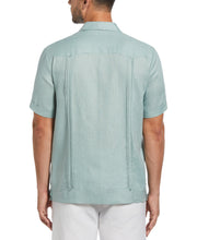 100% Linen Classic Guayabera Shirt - Short Sleeve (Blue Surf) 