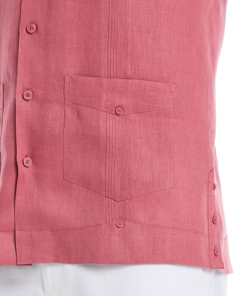 Linen Short Sleeve Guayabera Shirt (Mauvewood) 